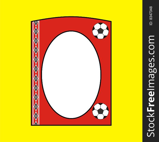 Illustration of soccer frame with yellow color as background