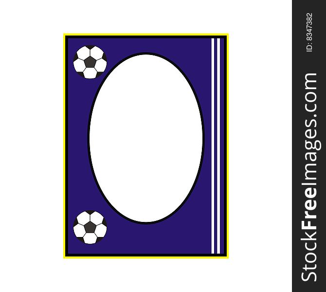 Illustration of soccer frame with white color as background