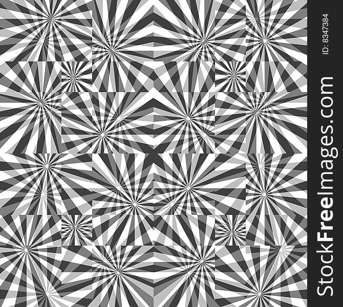 Retro black and white seamless burst background. Retro black and white seamless burst background