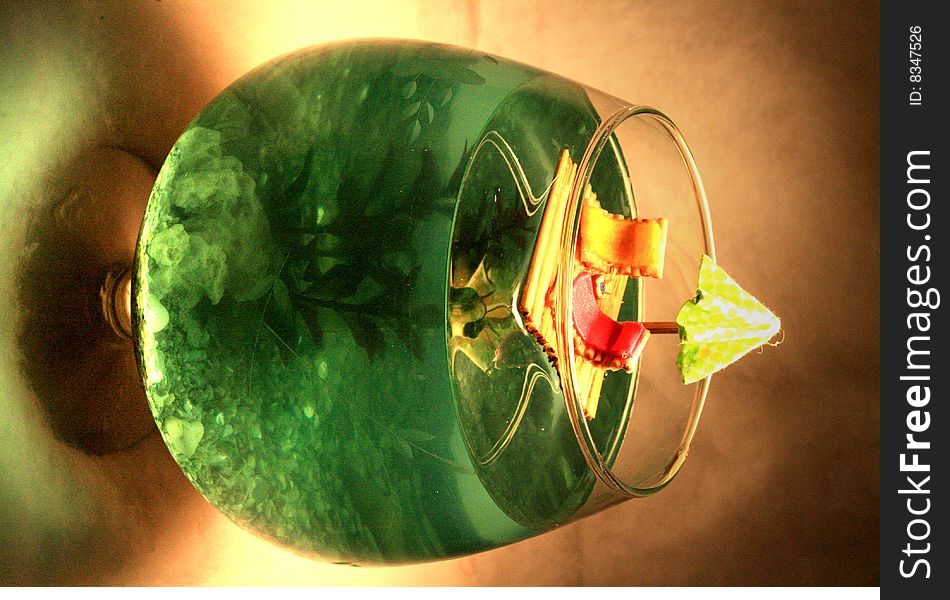 Under the sea view,with relaxing lounge floating on top of a tropical drink. Under the sea view,with relaxing lounge floating on top of a tropical drink.