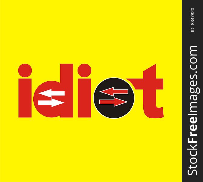 Illustration word of idiot with creative design