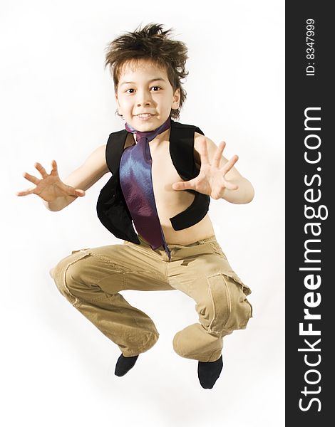 Asian Cheerful Boy jumping in the air. Asian Cheerful Boy jumping in the air