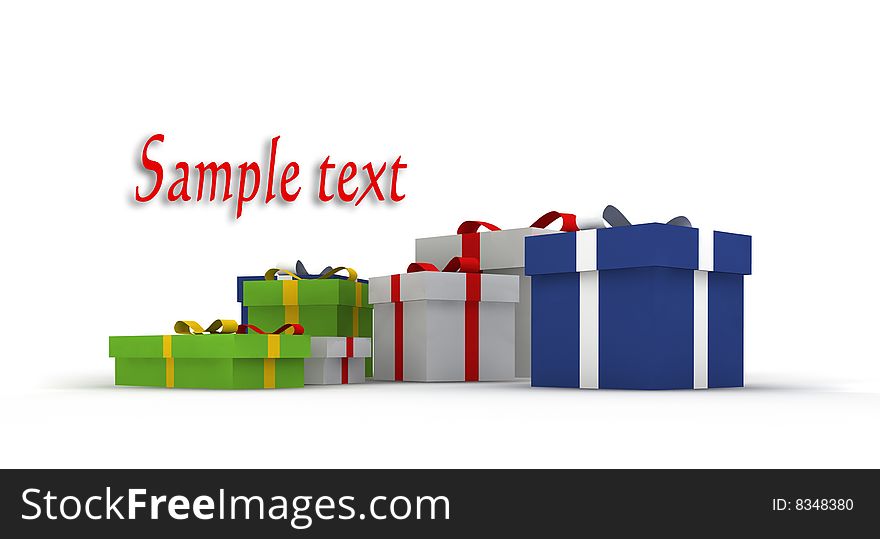 Christmas gift boxes - 3d isolated illustration