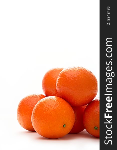 Group of fresh oranges on white background. Group of fresh oranges on white background