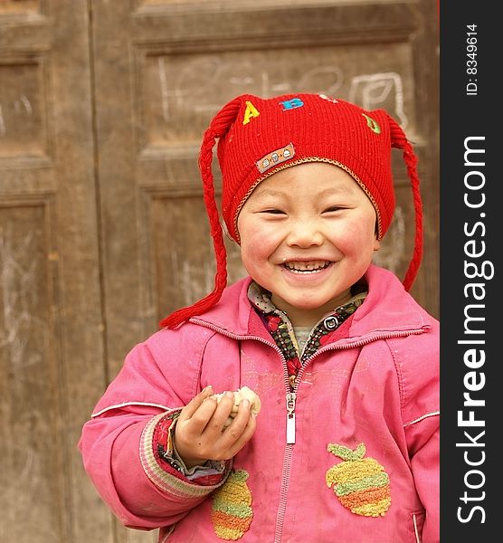 Happy girls in rural China