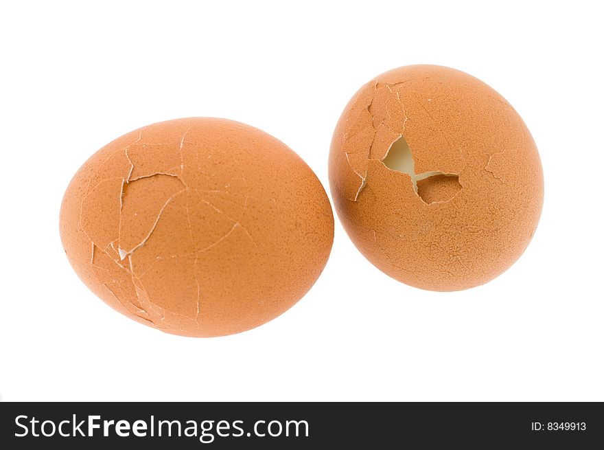 Yellow beaten cooked eggs isolated on white. Yellow beaten cooked eggs isolated on white