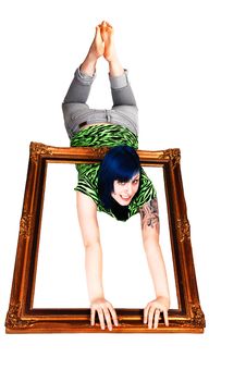 Girl In Picture Frame. Royalty Free Stock Images Girl In Picture Frame. Royalty Free Stock Images