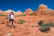 Hiking Coyote Buttes Royalty Free Stock Photography
