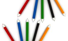 Multicolor Pencils Stock Photos