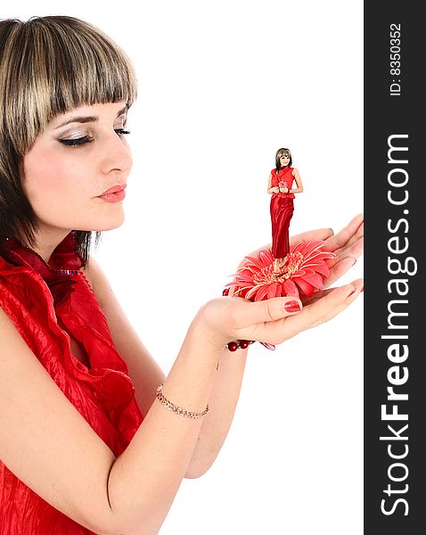 Young Woman In A Red Dress