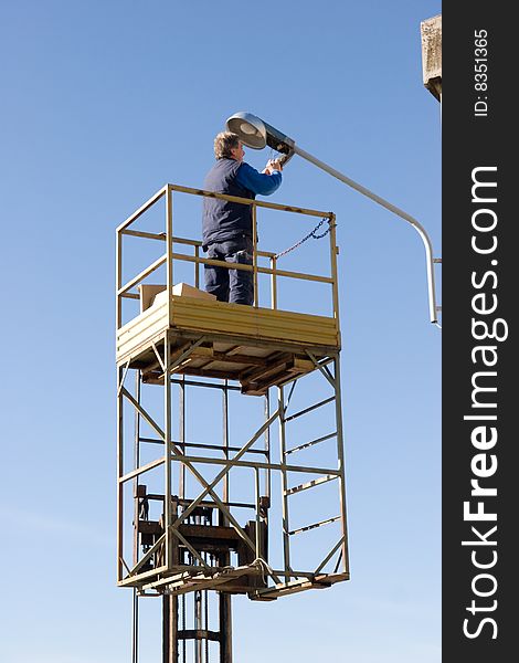 Man at work in industrial site of an industry