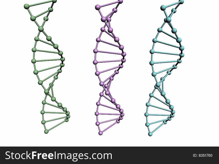 3D model of DNA structure illustration