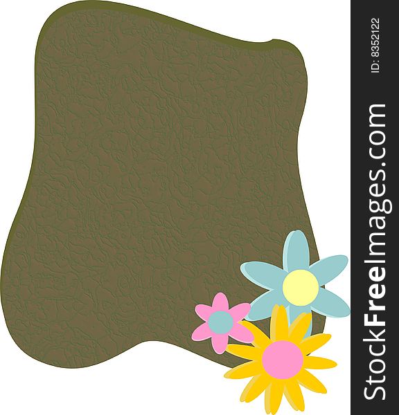 Irregular shaped paper, with colored flowers at lower edge, great for scrapbooking and more. Irregular shaped paper, with colored flowers at lower edge, great for scrapbooking and more..
