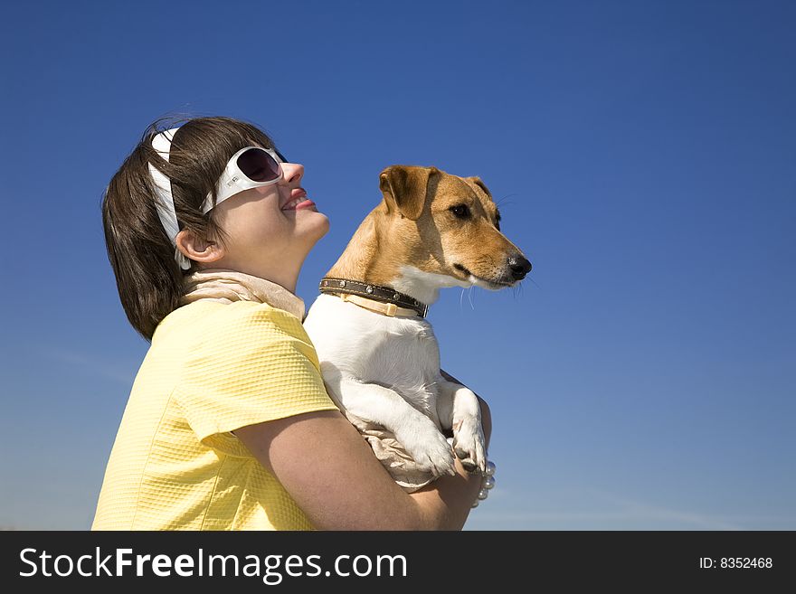 Woman With Pet In Your Hands