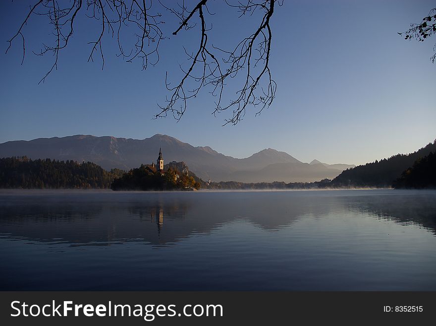 Lake Bled in autumn morning