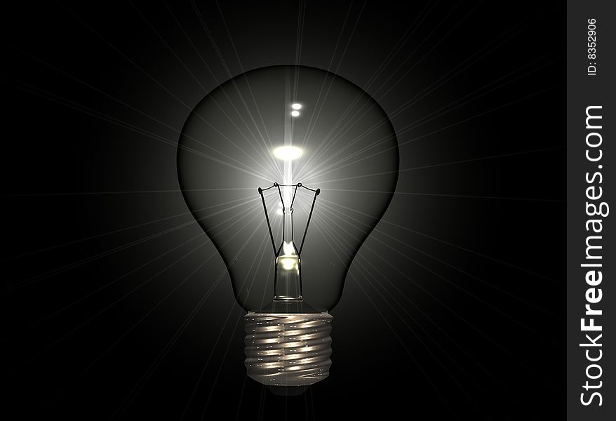 There is a bulb shinning on the dark. There is a bulb shinning on the dark.