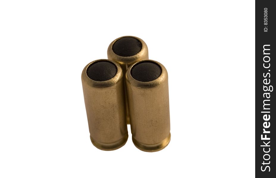 Three rubber bullets of traumatic pistol PM