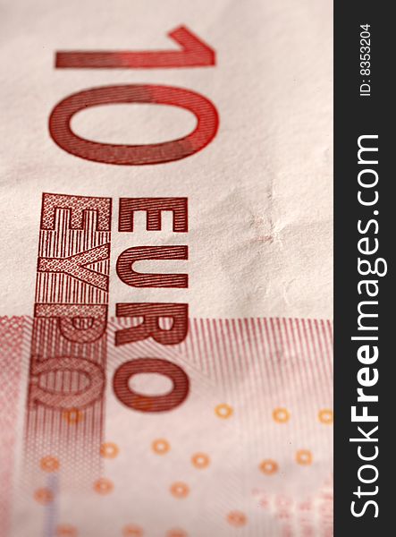 Detail of a Euro banknote with big DOF