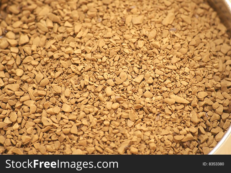 A macro view of coffee granules