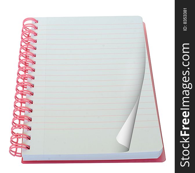 One notebook on the white