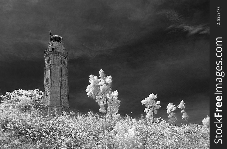 A century-old lighthouse located in Lilo-an, Cebu, Philippines. This is an infrared image. A century-old lighthouse located in Lilo-an, Cebu, Philippines. This is an infrared image.