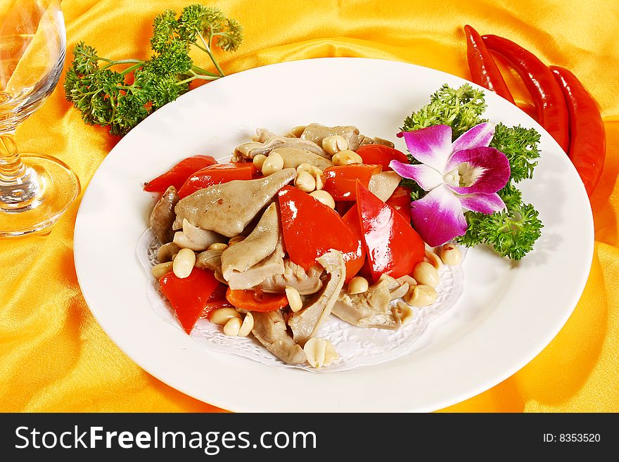 Cooked vegetables in a plate. Cooked vegetables in a plate