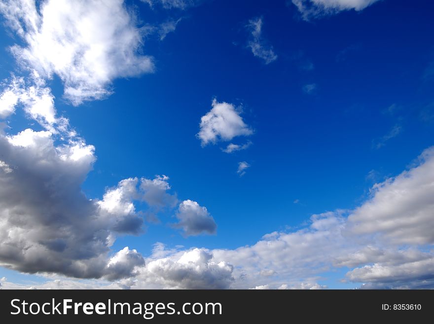 White cloudscape and blue sky. White cloudscape and blue sky