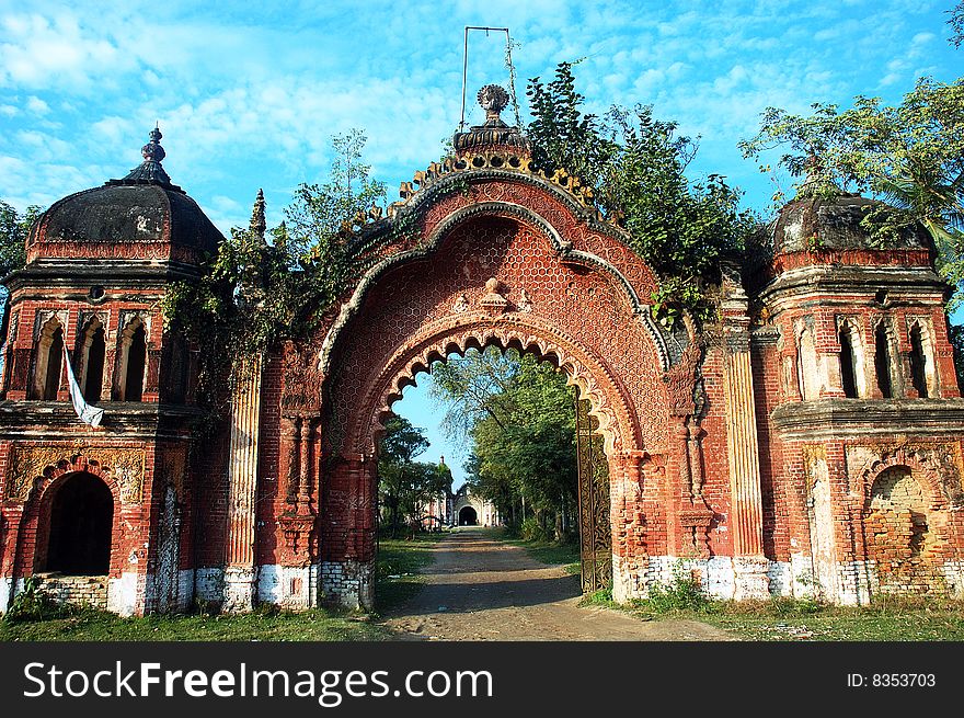 A historical ruined fort gate in India. A historical ruined fort gate in India.