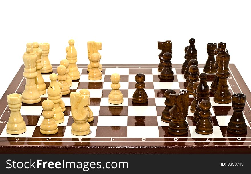 A chess is black and white on a white background. A chess is black and white on a white background
