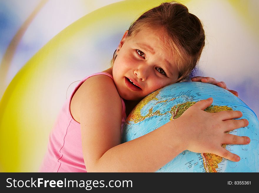 Girl with globe