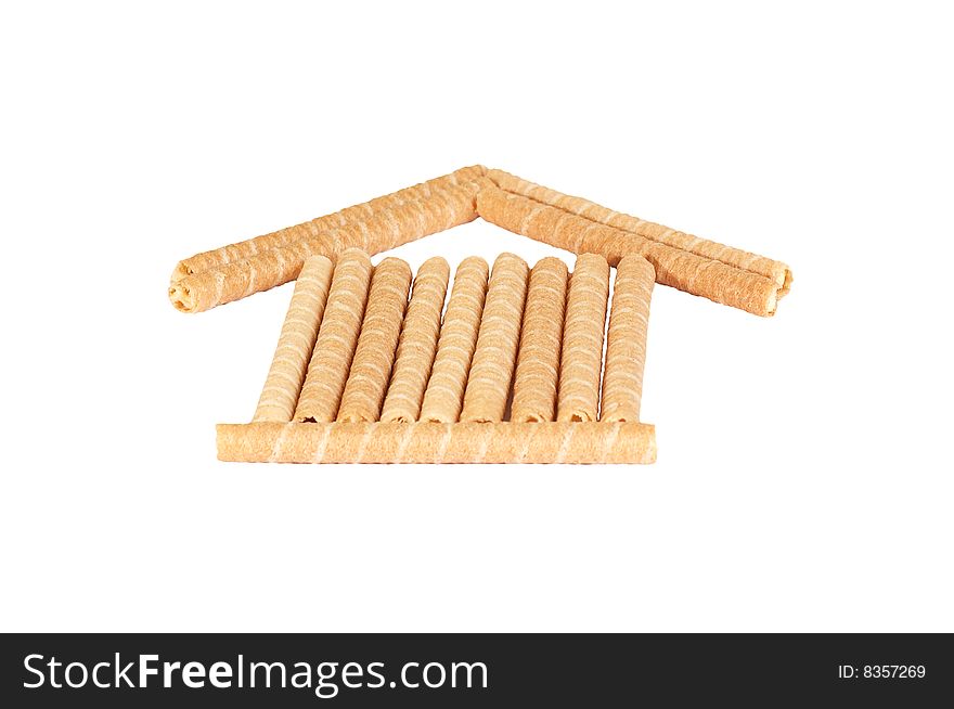 House from cookie isolated on a white background. House from cookie isolated on a white background.
