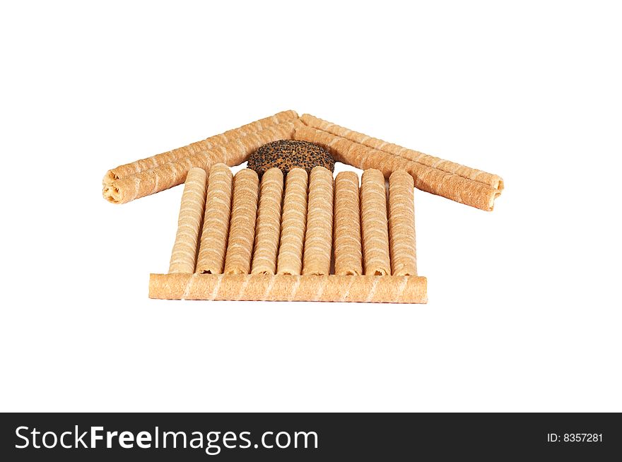 Sweet,tasty house  isolated on a white background. Sweet,tasty house  isolated on a white background.