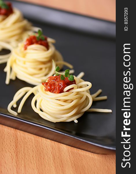 Spaghetti with tomato delicious food