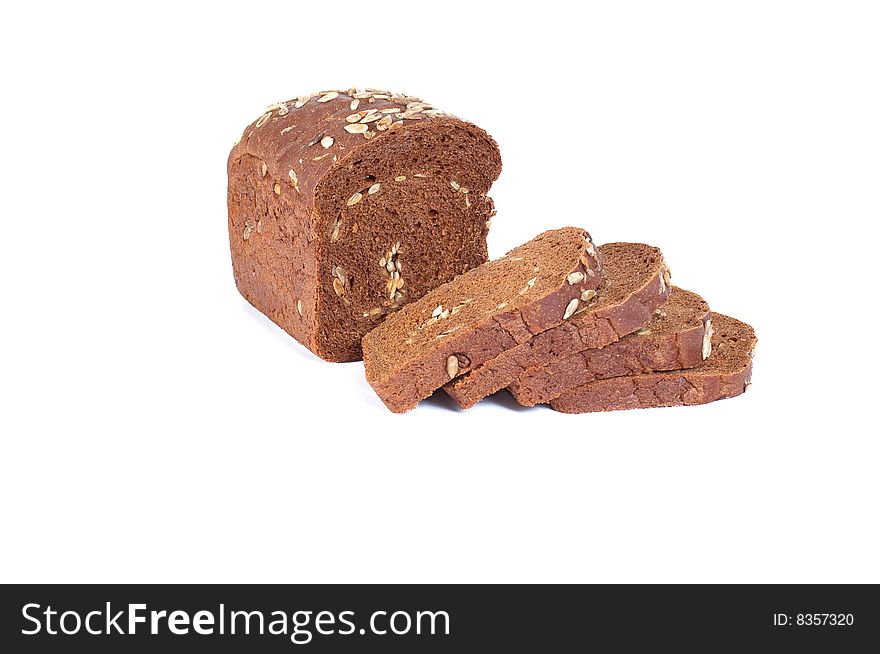 Rye Bread On A White Background.