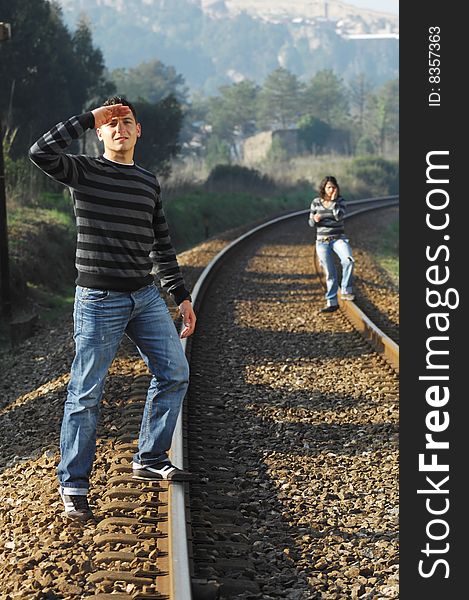 Walking on railway tracks