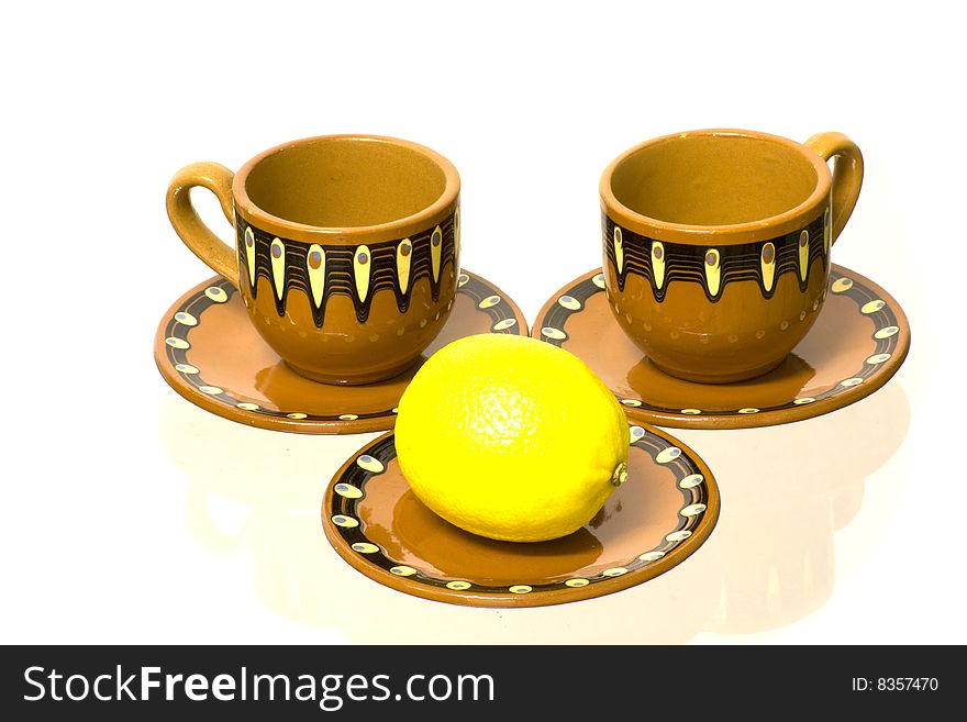 Cup on a white background