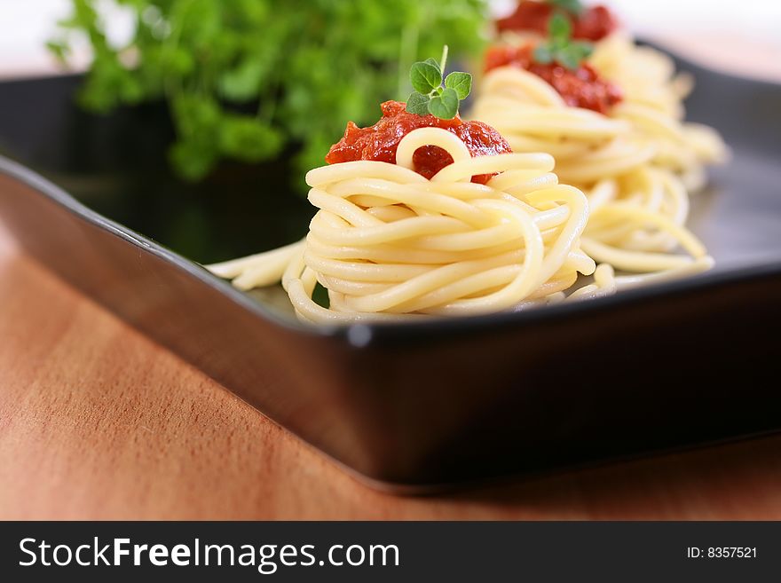 Spaghetti with tomato