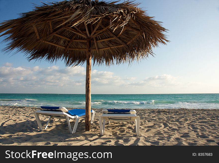 Beach Chairs And Shade Cabana