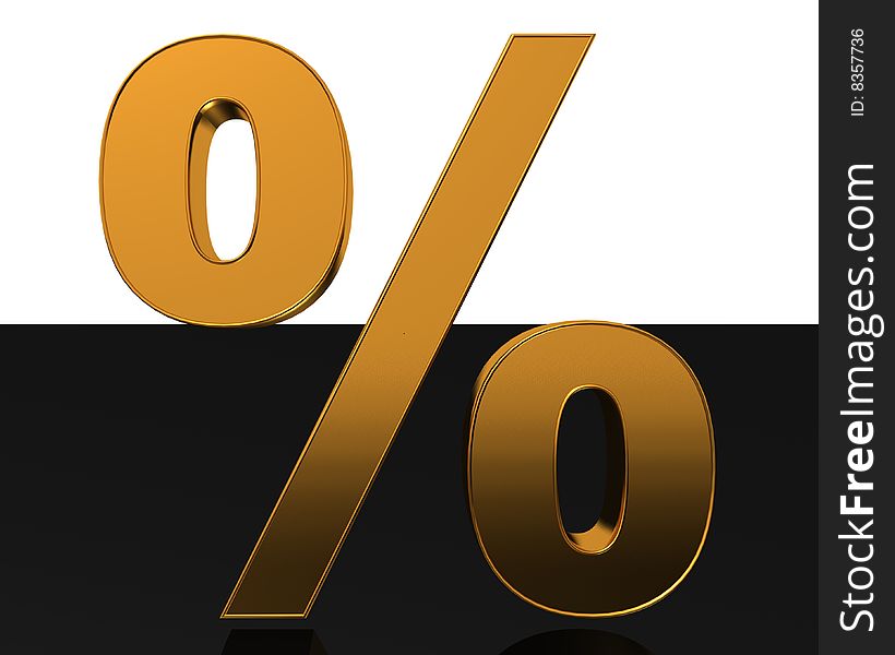 Symbol of gold percent.3d