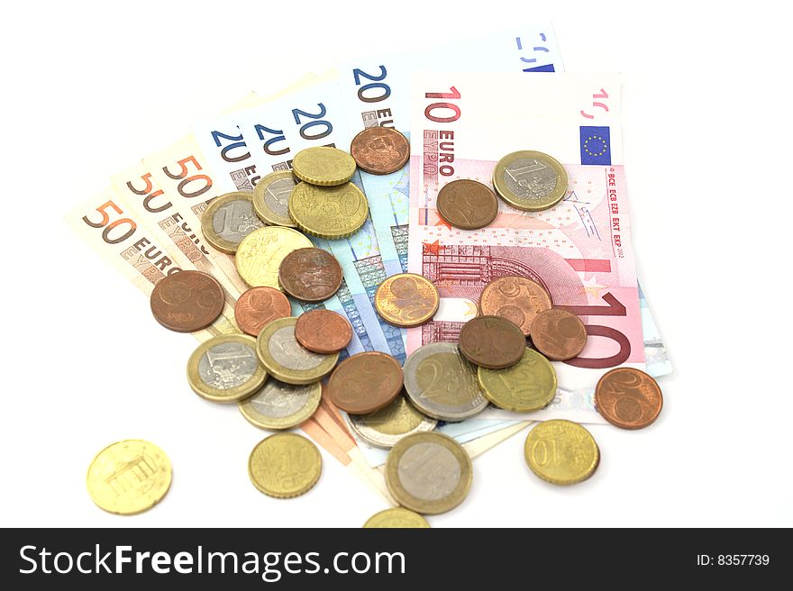 Euro Coins And Banknotes