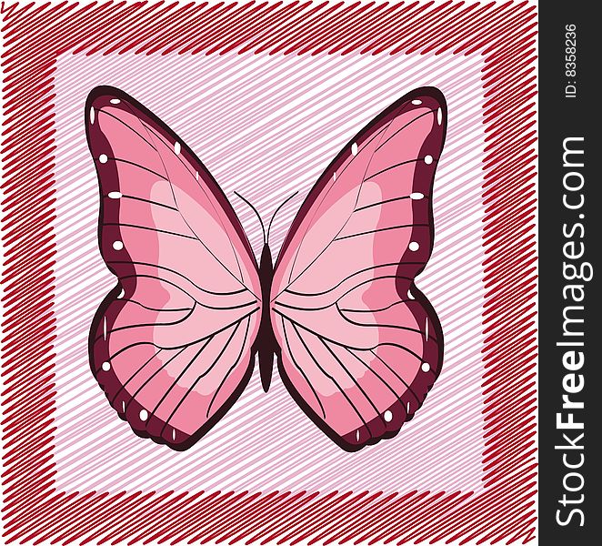 Pink vector butterfly