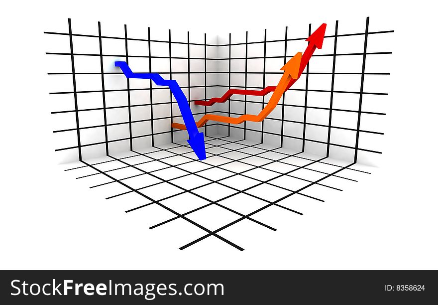 Statistics - 3d isolated on white background. Statistics - 3d isolated on white background