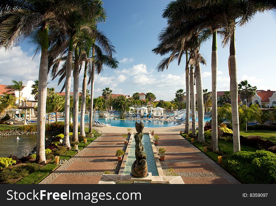 Caribbean tropical resort in paradise