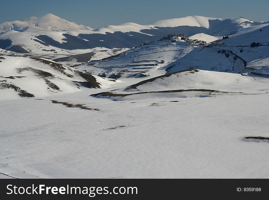 Winter Scene In Castelluccio