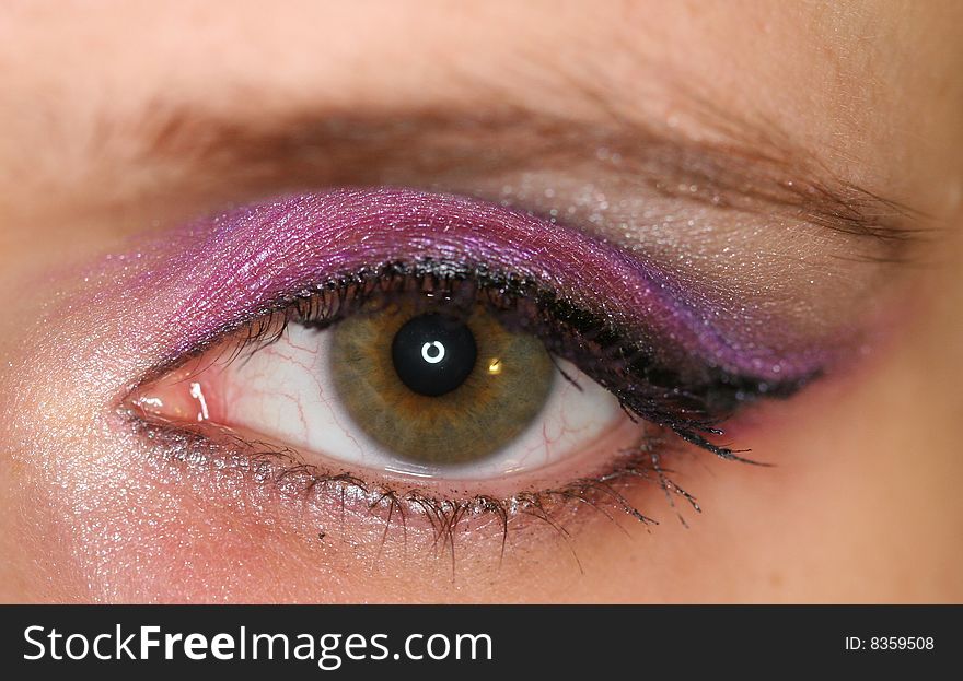 Pink & violet eye make up. Pink & violet eye make up