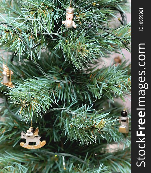 Close-up christmas Tree Decoration to background