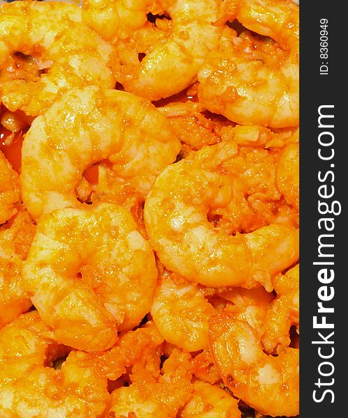 An image of delicious fresh fried shrimp. An image of delicious fresh fried shrimp