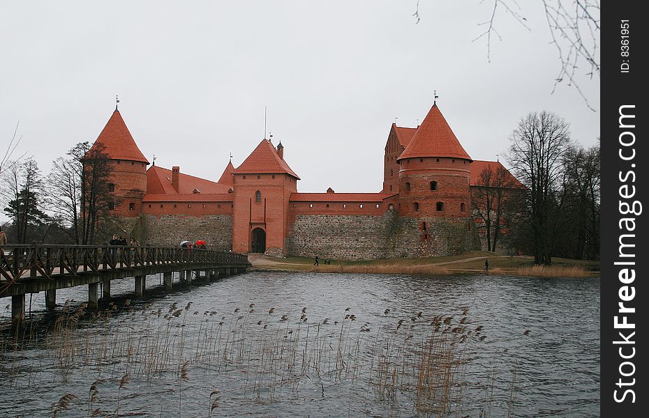 Ancient red brick multy tower castle Trakai Lithuania. Ancient red brick multy tower castle Trakai Lithuania