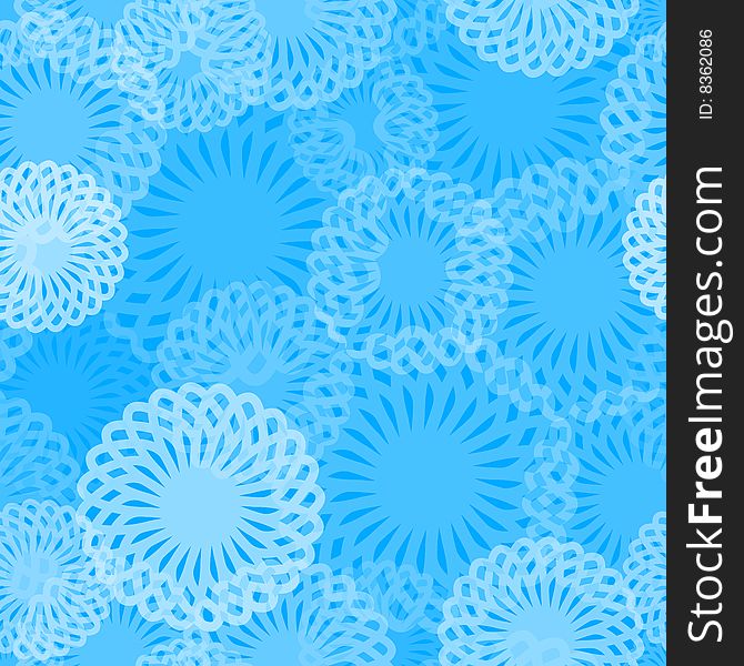 Vector illustration of Seamless Blue Whirl Pattern