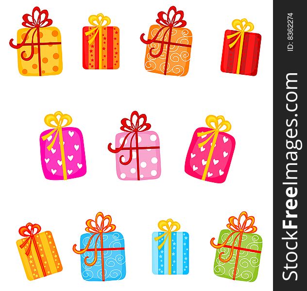Set of 11 different gifts